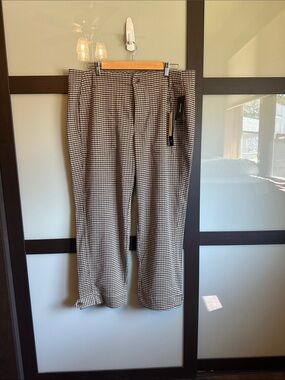 Liverpool Women’s Houndstooth Cropped Dress Pants in Brown & Black, size 14 NWT
